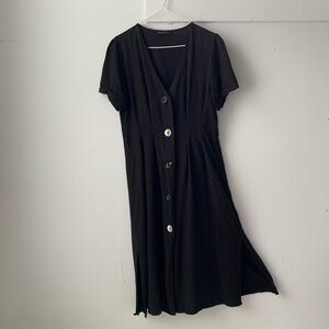 simple tailored linen pleated dress